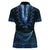 Blue African Dashiki With Aotearoa Maori Women Polo Shirt Paua Shell Mix Silver Fern