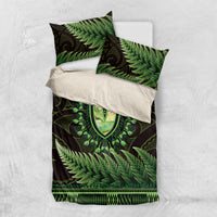 Lime Green African Dashiki With Aotearoa Maori Bedding Set Paua Shell Mix Silver Fern