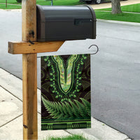 Lime Green African Dashiki With Aotearoa Maori Garden Flag Paua Shell Mix Silver Fern