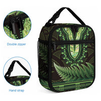 Lime Green African Dashiki With Aotearoa Maori Lunch Bag Paua Shell Mix Silver Fern LT14 - Polynesian Pride
