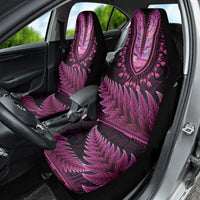 Pink African Dashiki With Aotearoa Maori Car Seat Cover Paua Shell Mix Silver Fern