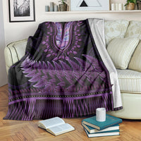 Purple African Dashiki With Aotearoa Maori Blanket Paua Shell Mix Silver Fern LT14 Purple - Polynesian Pride
