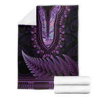 Purple African Dashiki With Aotearoa Maori Blanket Paua Shell Mix Silver Fern LT14 - Polynesian Pride
