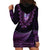 Purple African Dashiki With Aotearoa Maori Hoodie Dress Paua Shell Mix Silver Fern