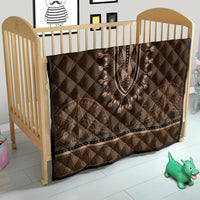 Brown African Dashiki With Tonga Ngatu Pattern Quilt