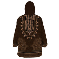 Brown African Dashiki With Tonga Ngatu Pattern Wearable Blanket Hoodie LT14 - Polynesian Pride