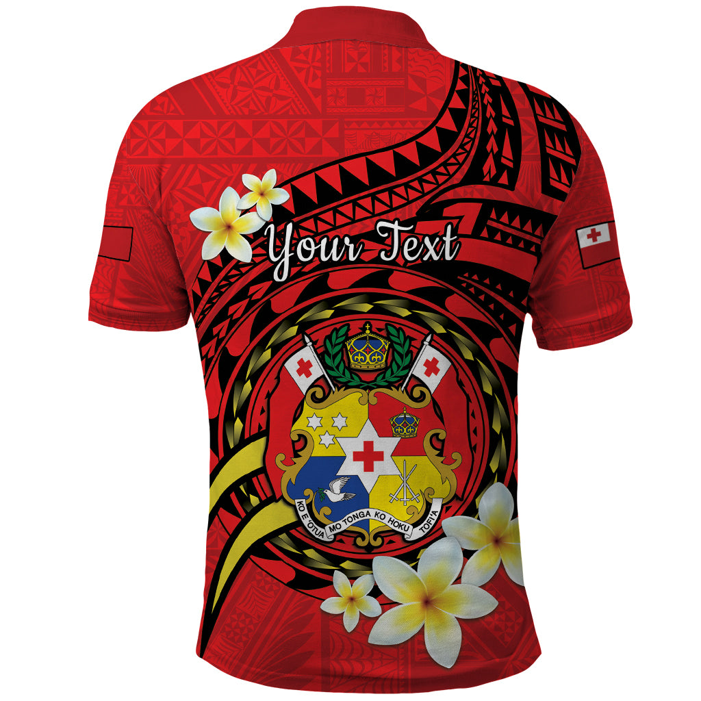 Personalised Tonga Emancipation Day Polo Shirt Tongan Ngatu Pattern - Red Version LT14 - Polynesian Pride
