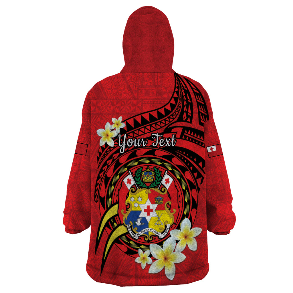 Personalised Tonga Emancipation Day Wearable Blanket Hoodie Tongan Ngatu Pattern - Red Version LT14 - Polynesian Pride
