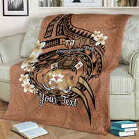 Personalised Tonga Emancipation Day Blanket Tongan Ngatu Pattern - Brown Version LT14 - Polynesian Pride