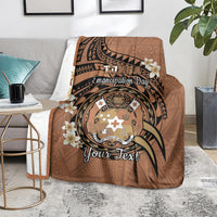 Personalised Tonga Emancipation Day Blanket Tongan Ngatu Pattern - Brown Version LT14 - Polynesian Pride