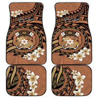 Personalised Tonga Emancipation Day Car Mats Tongan Ngatu Pattern - Brown Version