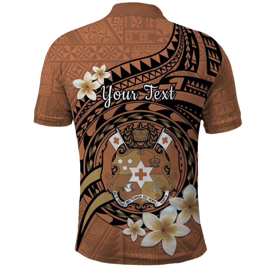 Personalised Tonga Emancipation Day Polo Shirt Tongan Ngatu Pattern - Brown Version LT14 - Polynesian Pride