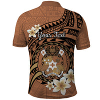 Personalised Tonga Emancipation Day Polo Shirt Tongan Ngatu Pattern - Brown Version LT14 - Polynesian Pride