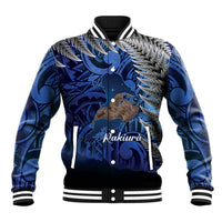 New Zealand Stewart Island Baseball Jacket Rakiura Kiwi Maori Glowing Sky LT14 Unisex Blue - Polynesian Pride
