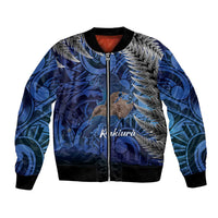 New Zealand Stewart Island Bomber Jacket Rakiura Kiwi Maori Glowing Sky LT14 Unisex Blue - Polynesian Pride