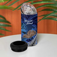 New Zealand Stewart Island 4 in 1 Can Cooler Tumbler Rakiura Kiwi Maori Glowing Sky LT14 - Polynesian Pride