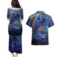 New Zealand Stewart Island Couples Matching Puletasi and Hawaiian Shirt Rakiura Kiwi Maori Glowing Sky LT14 - Polynesian Pride