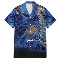 New Zealand Stewart Island Family Matching Short Sleeve Bodycon Dress and Hawaiian Shirt Rakiura Kiwi Maori Glowing Sky LT14 Dad's Shirt - Short Sleeve Blue - Polynesian Pride
