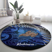 New Zealand Stewart Island Round Carpet Rakiura Kiwi Maori Glowing Sky