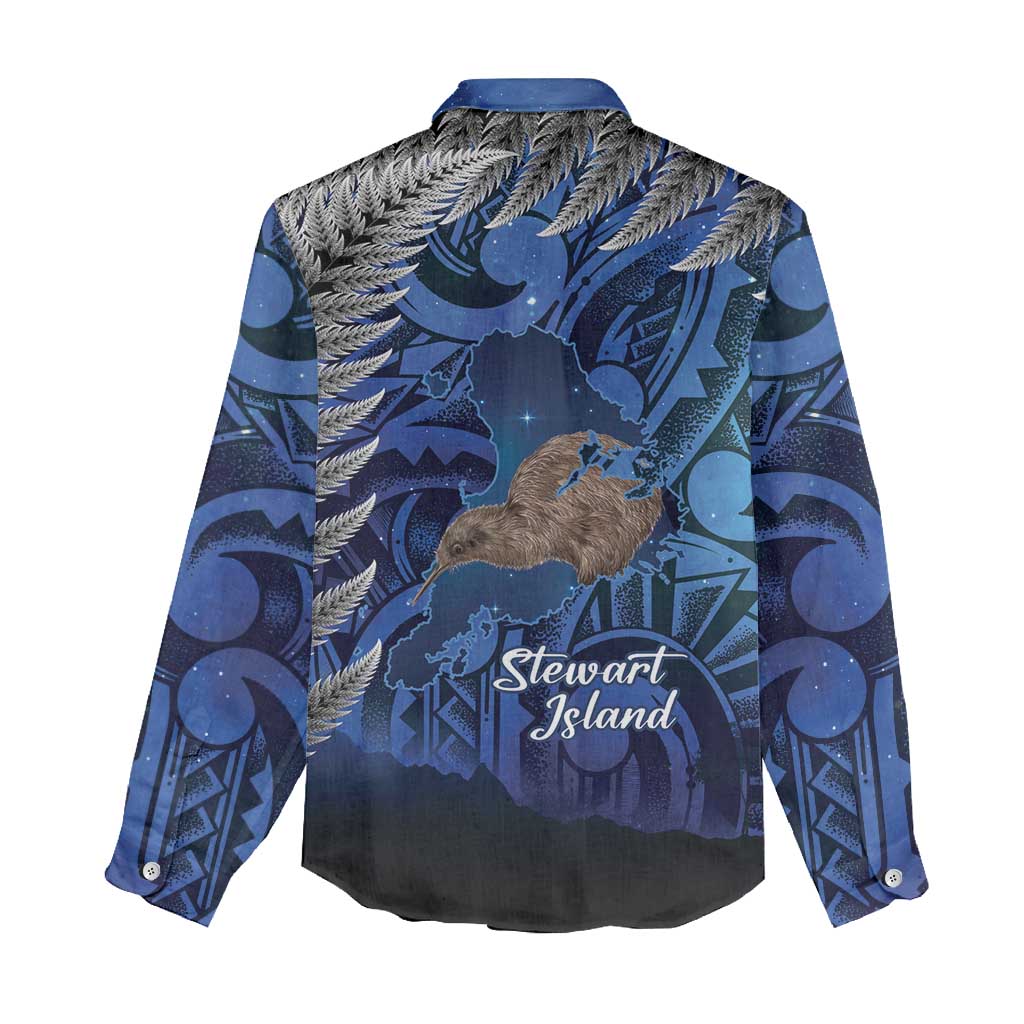 New Zealand Stewart Island Women Casual Shirt Rakiura Kiwi Maori Glowing Sky LT14 - Polynesian Pride