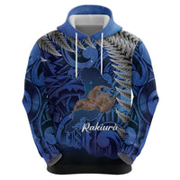 New Zealand Stewart Island Zip Hoodie Rakiura Kiwi Maori Glowing Sky