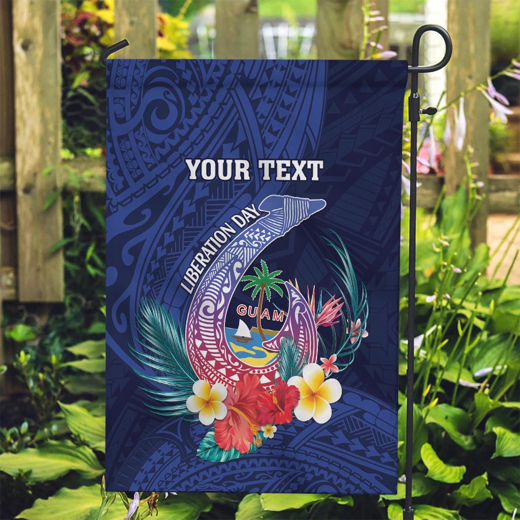 Personalised Guam Liberation Day Garden Flag Happy 80th Anniversary Fish Hook Mix Tropical Flowers