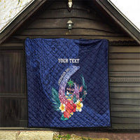 Personalised Guam Liberation Day Quilt Happy 80th Anniversary Fish Hook Mix Tropical Flowers