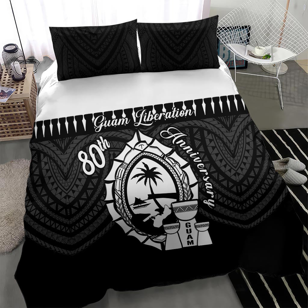 Guam Liberation Day Bedding Set Biba Guahan Chamorro 80th Anniversary - Black