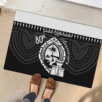 Guam Liberation Day Rubber Doormat Biba Guahan Chamorro 80th Anniversary - Black