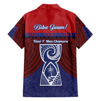 Guam Liberation Day Family Matching Off Shoulder Short Dress and Hawaiian Shirt Biba Guahan Chamorro 80th Anniversary - Blue