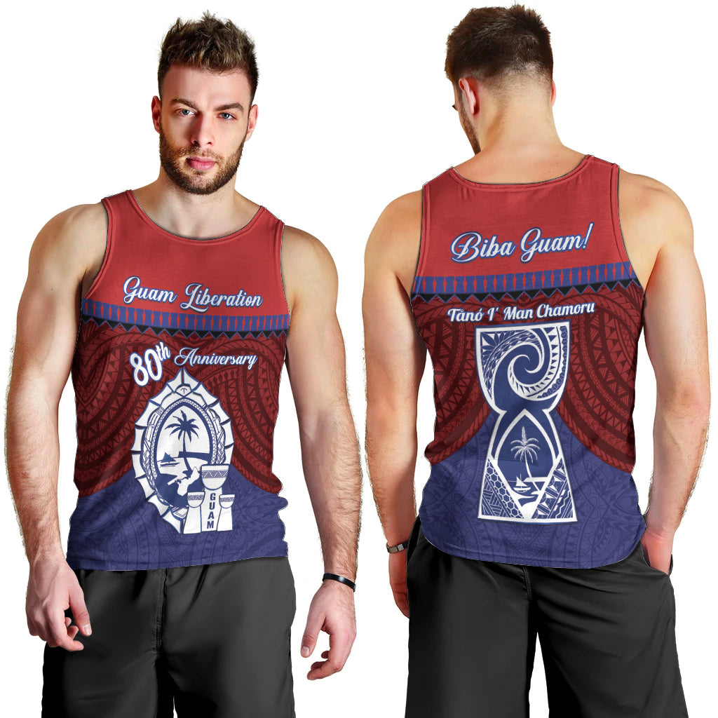 Guam Liberation Day Men Tank Top Biba Guahan Chamorro 80th Anniversary - Blue