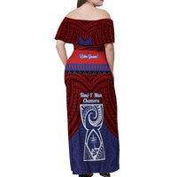 Guam Liberation Day Off Shoulder Maxi Dress Biba Guahan Chamorro 80th Anniversary - Blue