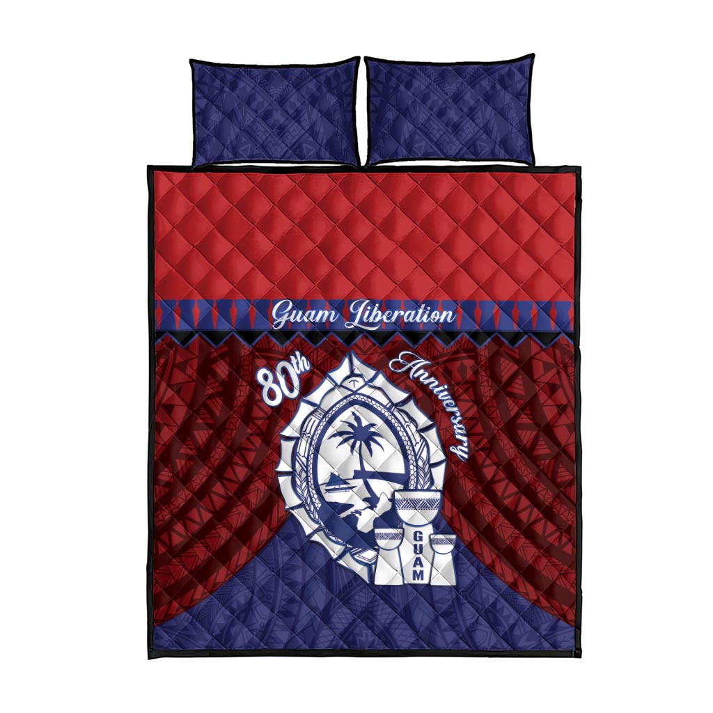 Guam Liberation Day Quilt Bed Set Biba Guahan Chamorro 80th Anniversary - Blue