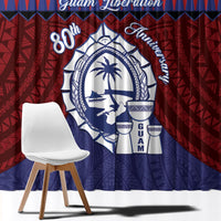 Guam Liberation Day Window Curtain Biba Guahan Chamorro 80th Anniversary - Blue