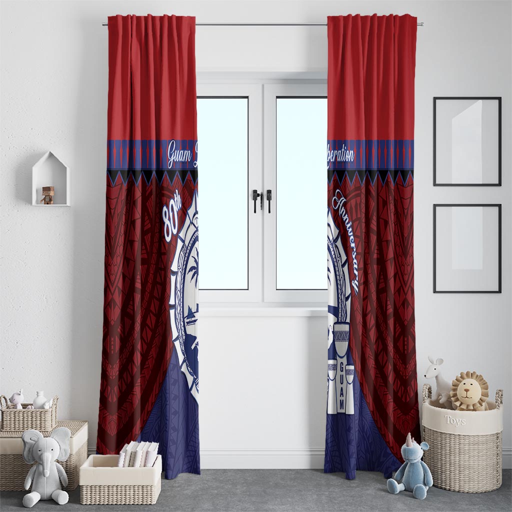 Guam Liberation Day Window Curtain Biba Guahan Chamorro 80th Anniversary - Blue