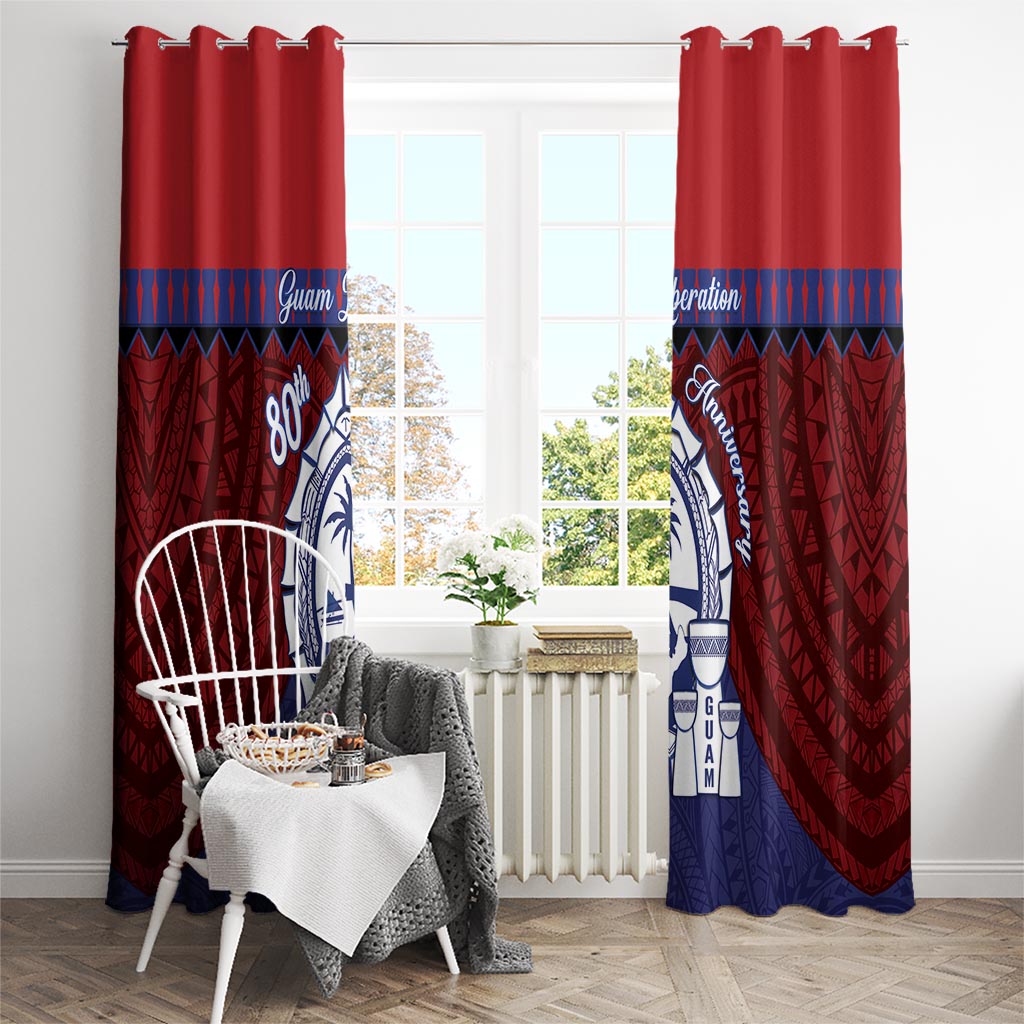 Guam Liberation Day Window Curtain Biba Guahan Chamorro 80th Anniversary - Blue