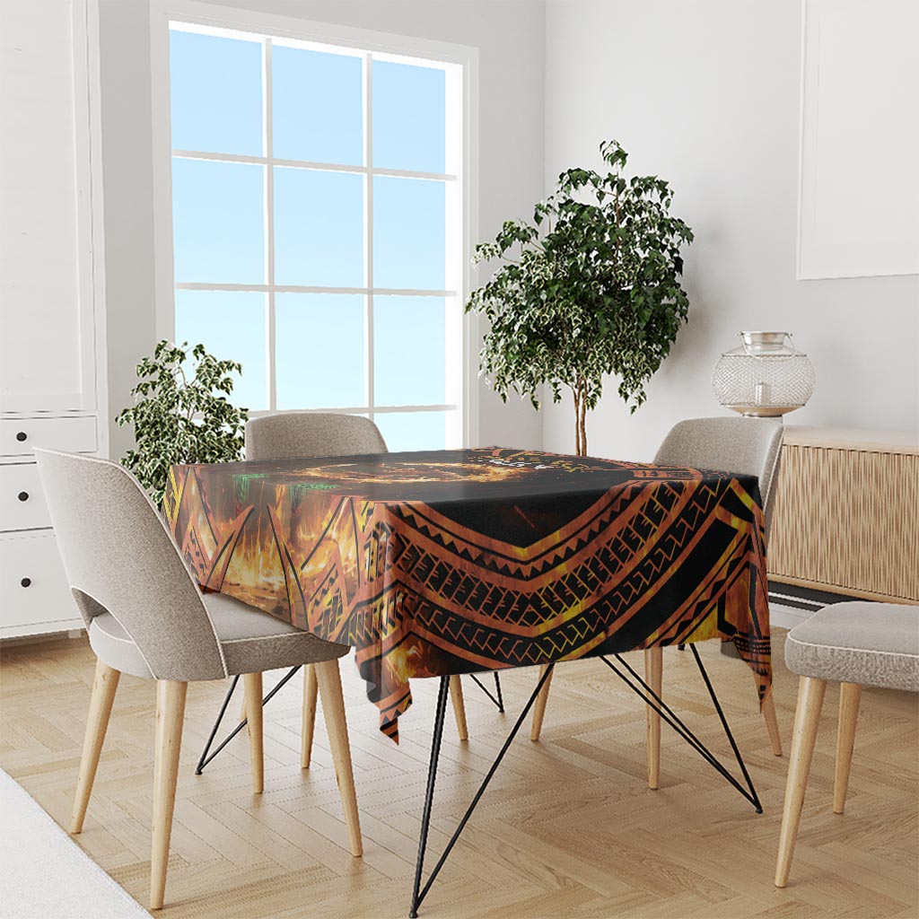 Samoa Teuila 2024 Festival Tablecloth Samoan Siva Afi With Red Gingers