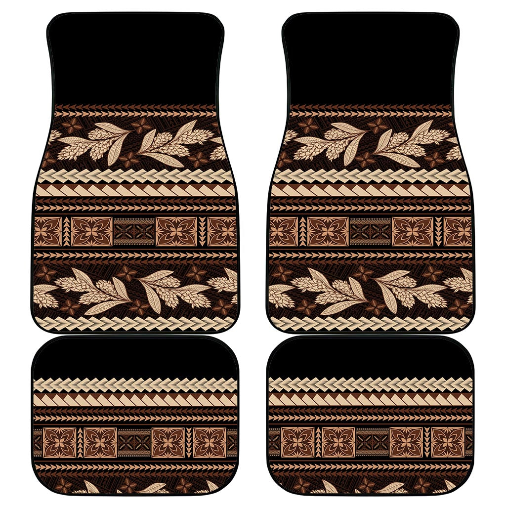 Black Samoa Siapo Teuila Flowers Car Mats
