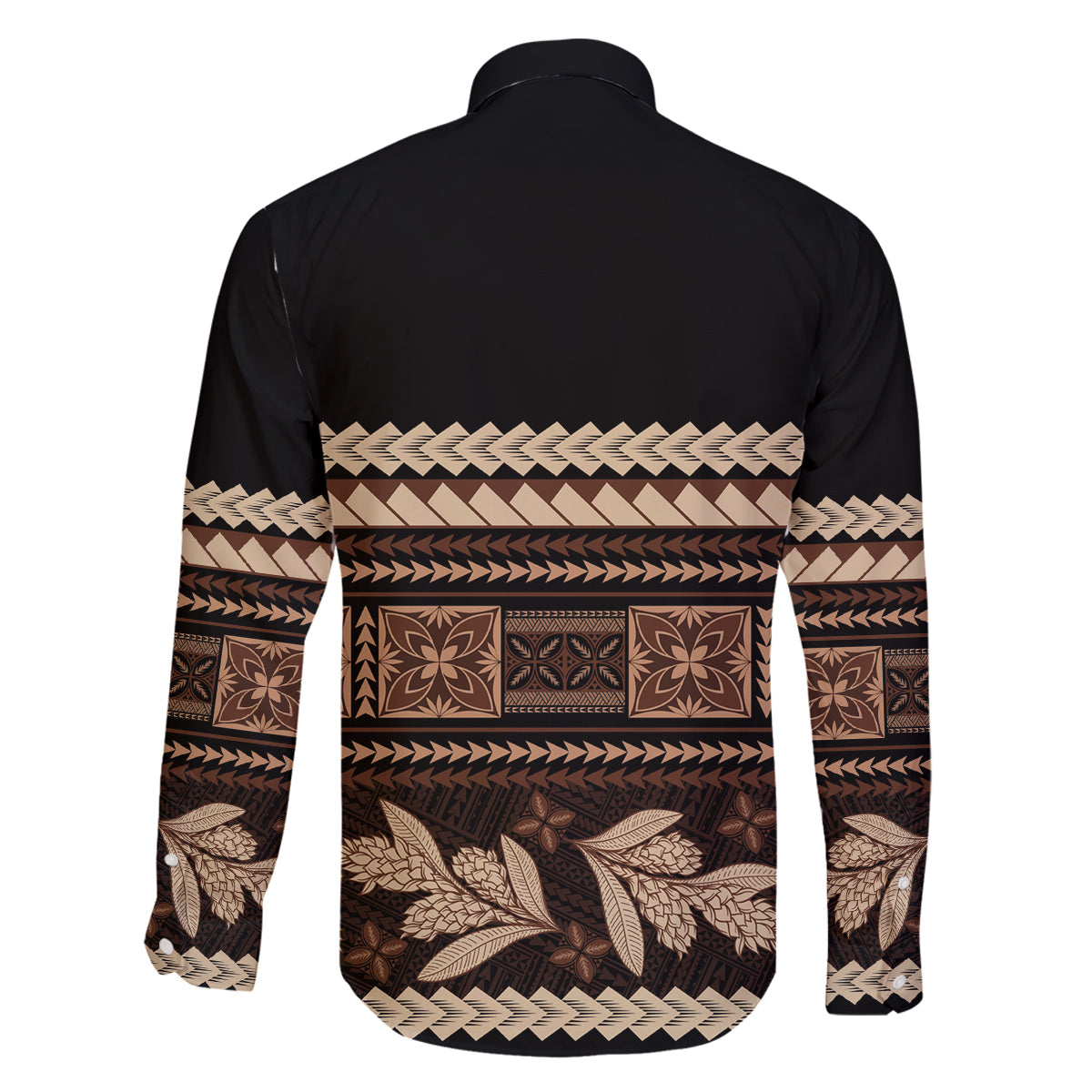 Black Samoa Siapo Teuila Flowers Family Matching Off Shoulder Short Dress and Hawaiian Shirt