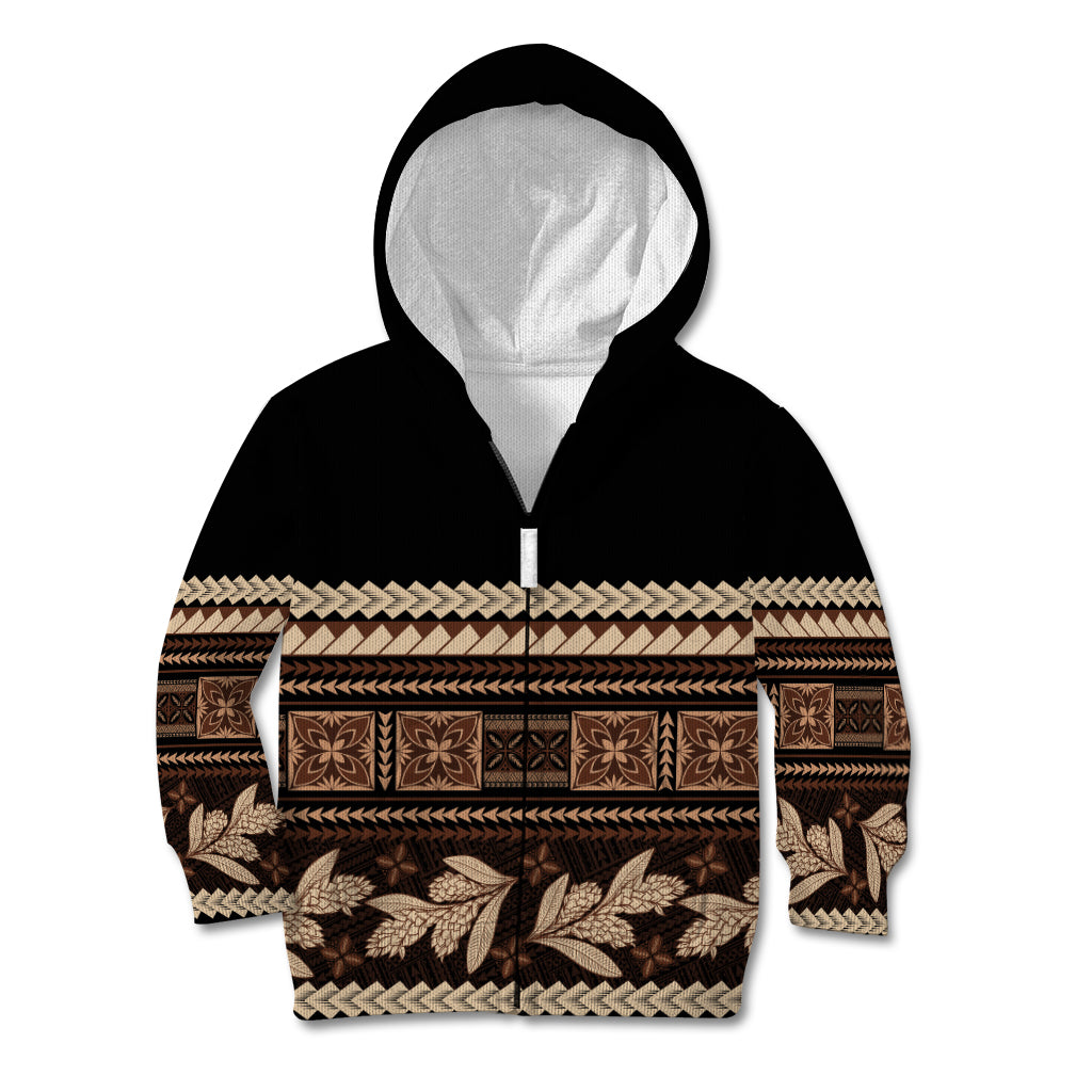 Black Samoa Siapo Teuila Flowers Kid Hoodie