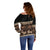 Black Samoa Siapo Teuila Flowers Off Shoulder Sweater