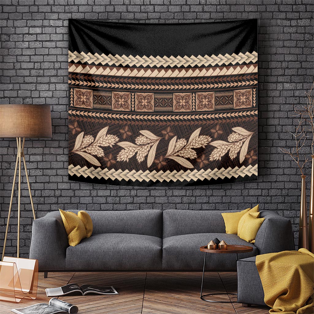 Black Samoa Siapo Teuila Flowers Tapestry