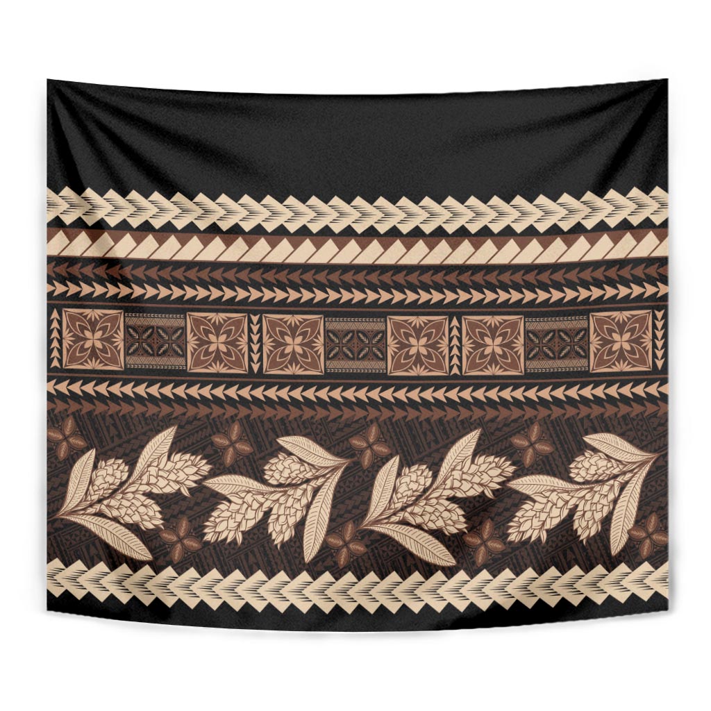 Black Samoa Siapo Teuila Flowers Tapestry