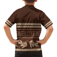 Brown Samoa Siapo Teuila Flowers Hawaiian Shirt