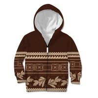 Brown Samoa Siapo Teuila Flowers Kid Hoodie