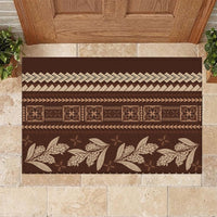 Brown Samoa Siapo Teuila Flowers Rubber Doormat