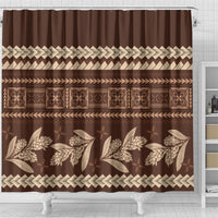 Brown Samoa Siapo Teuila Flowers Shower Curtain