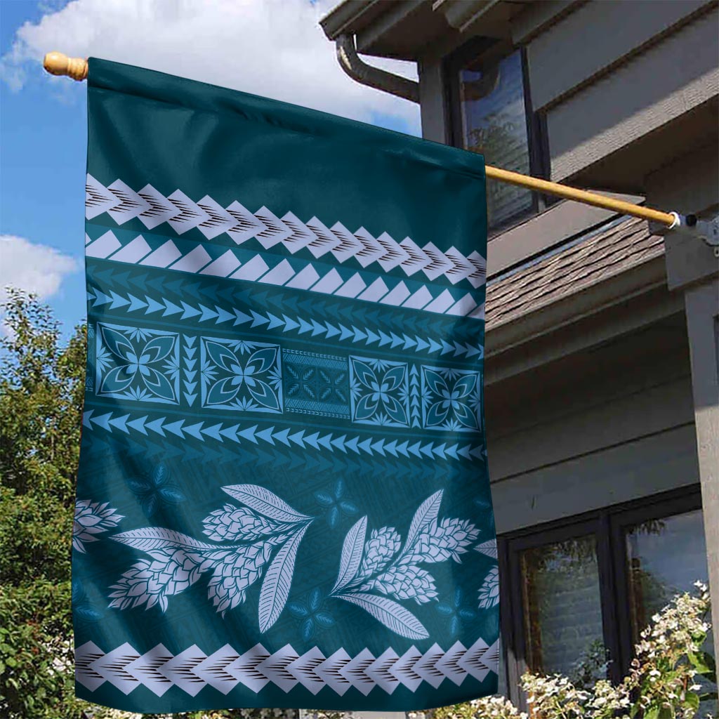 Dark Cyan Samoa Siapo Teuila Flowers Garden Flag