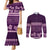 Purple Samoa Siapo Teuila Flowers Couples Matching Mermaid Dress and Long Sleeve Button Shirt