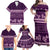 Purple Samoa Siapo Teuila Flowers Family Matching Off Shoulder Maxi Dress and Hawaiian Shirt